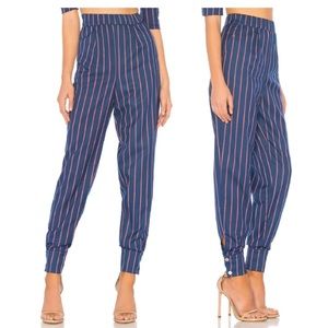 Revolve LPA stripe snap cuff pants
